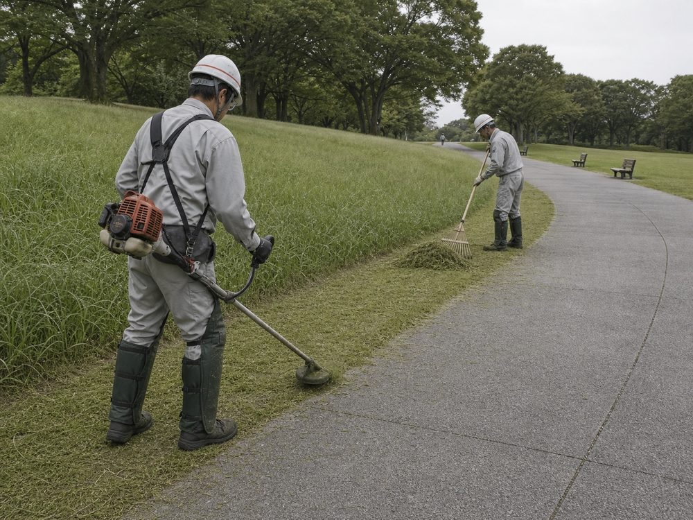公園の樹木を手入れする現場のイメージ